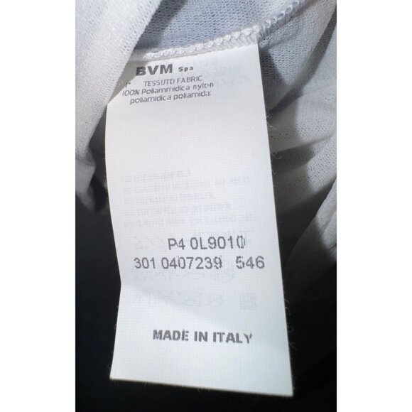 Les Copains V-Neck Floral Sequined Shirt Top Size 44 Stretch NWT Blue White Luxe - Picture 8 of 10